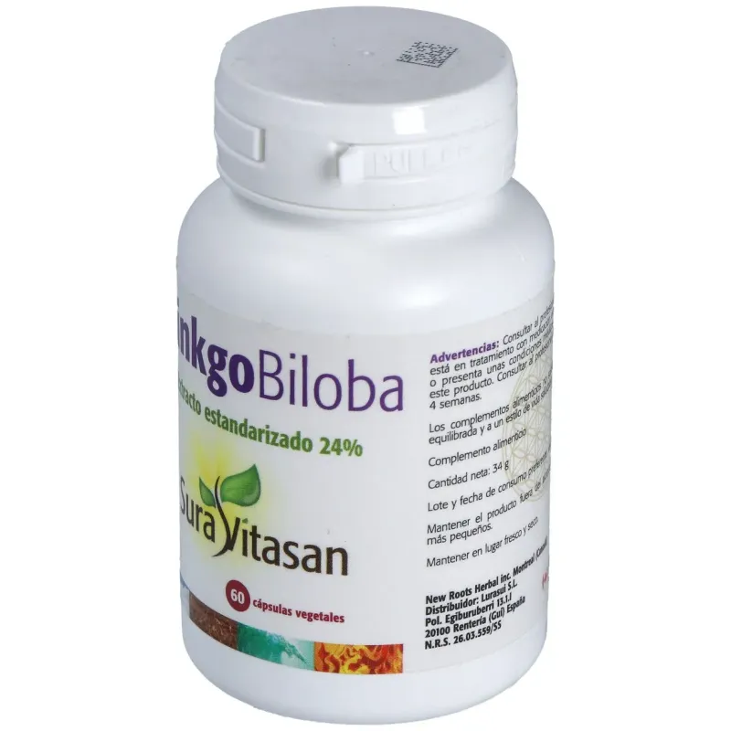 Ginkgo biloba estandarizado al 24% 60cap. | Farmacia Barata