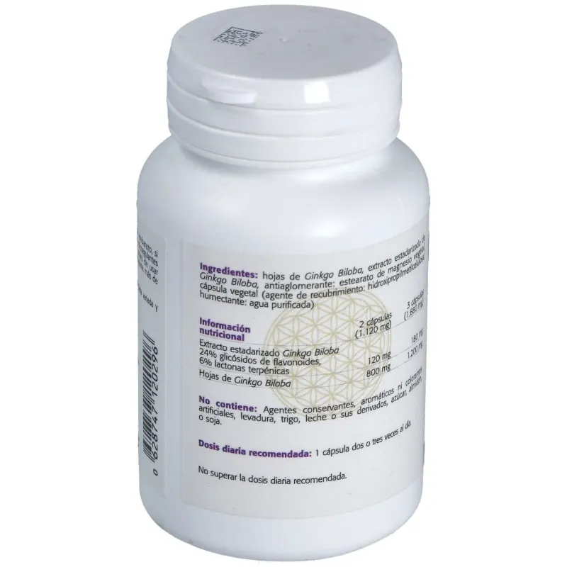 Ginkgo biloba estandarizado al 24% 60cap. | Farmacia Barata