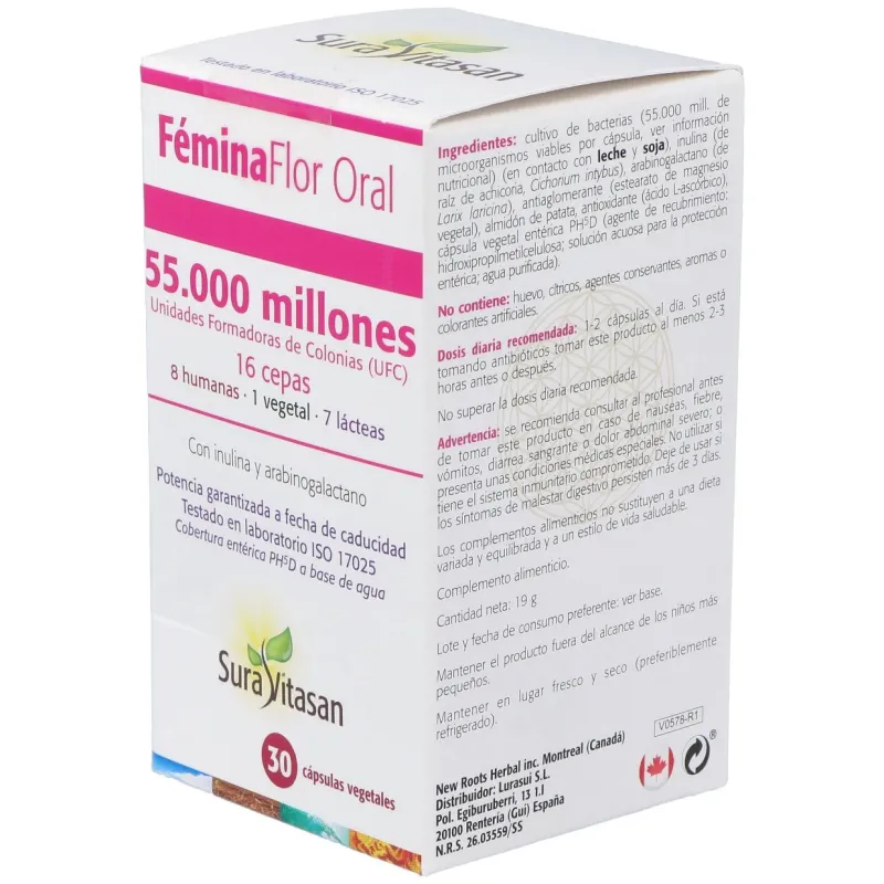 Sura vitasan femina flor oral 30caps | Farmacia Barata