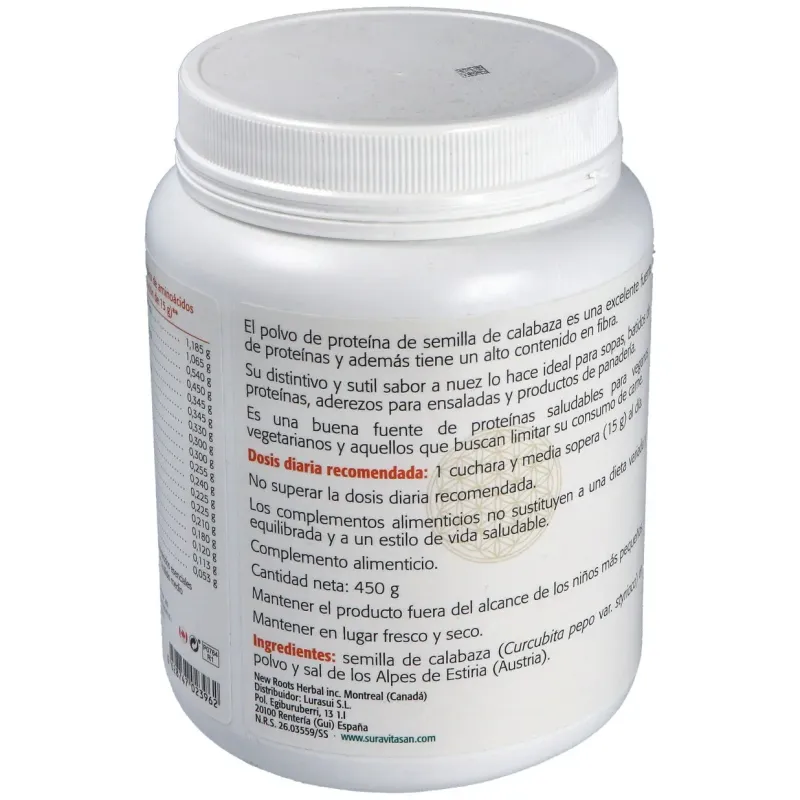 Proteina de semilla de calabaza 450gr. | Farmacia Barata