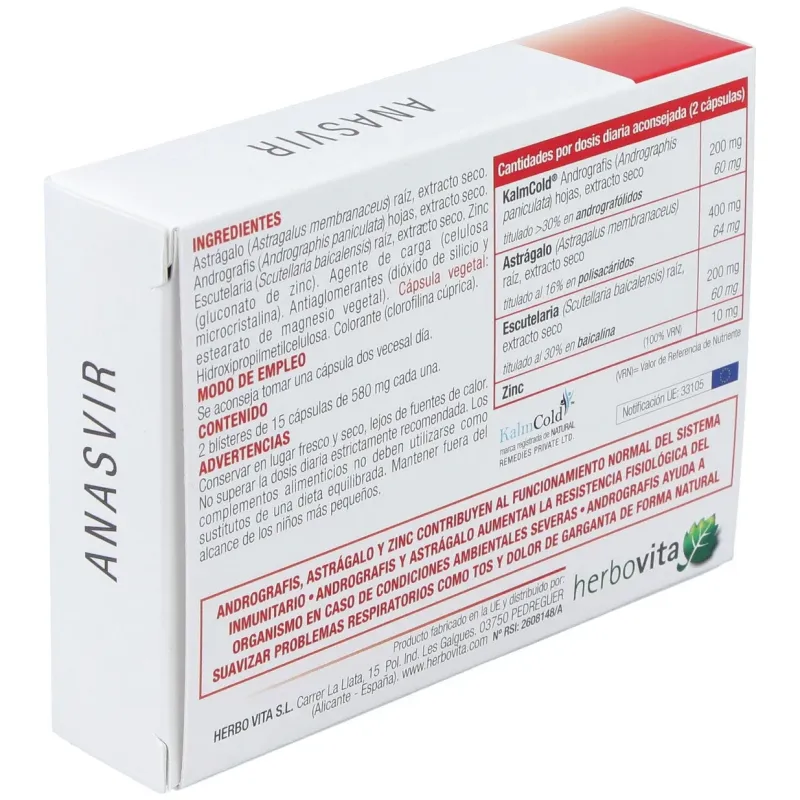 Herbovita anasvir 30caps | Farmacia Barata