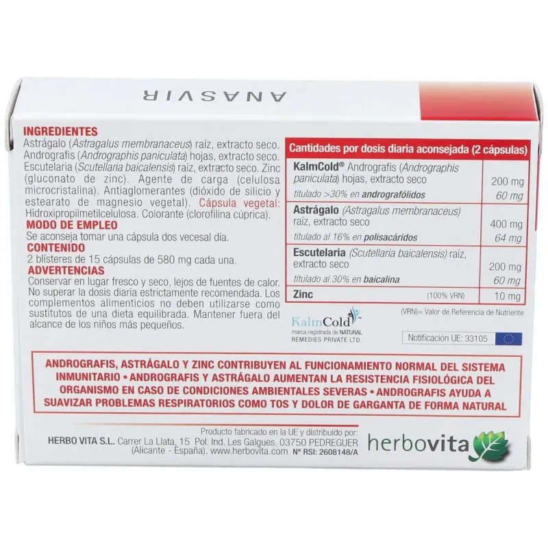 Herbovita anasvir 30caps | Farmacia Barata