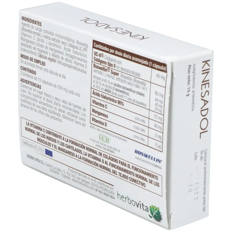 Herbovita kinesadol 30caps | Farmacia Barata