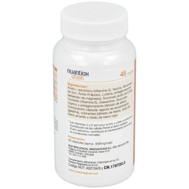 Nua biological innovations nuantiox visión 45caps | Farmacia Barata