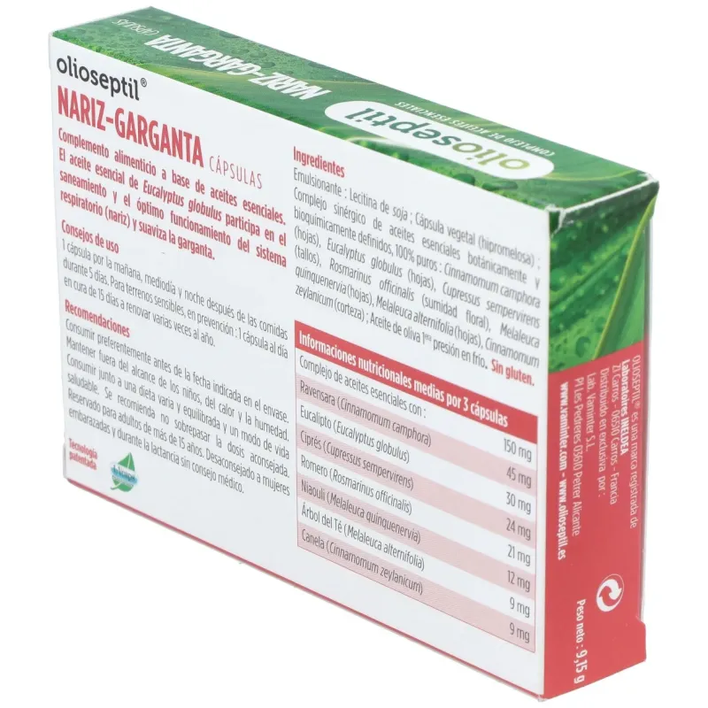 Olioseptil nariz y garganta 15cap. | Farmacia Barata