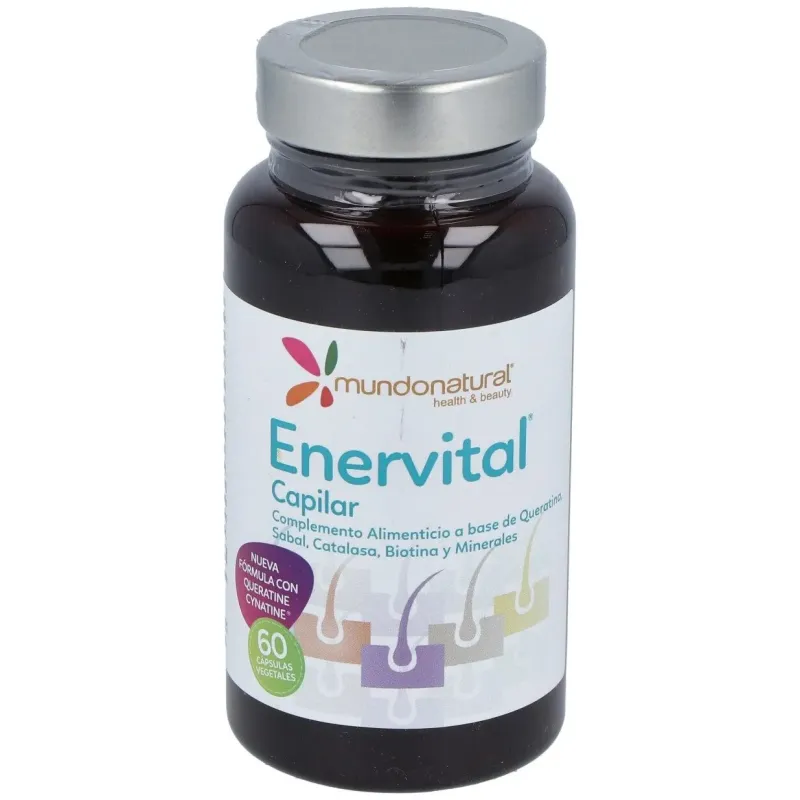 Mundo natural enervital capilar 60 caps | Farmacia Barata