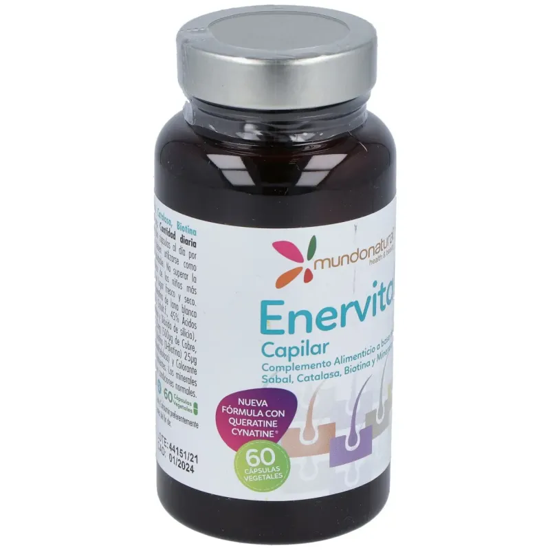 Mundo natural enervital capilar 60 caps | Farmacia Barata