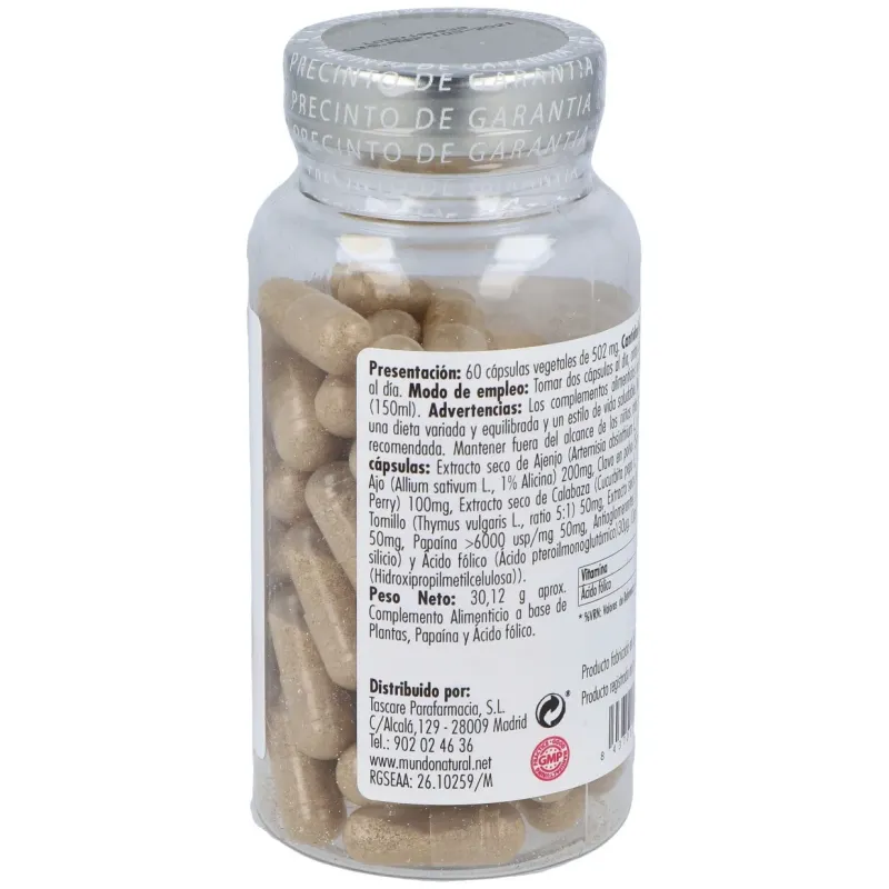 Mundonatural parasifin 60caps | Farmacia Barata