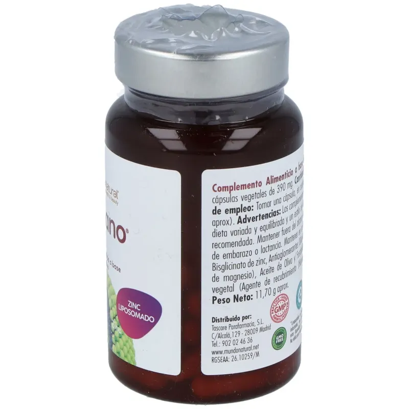 Mundonatural vitanano zinc liposomado 30caps | Farmacia Barata