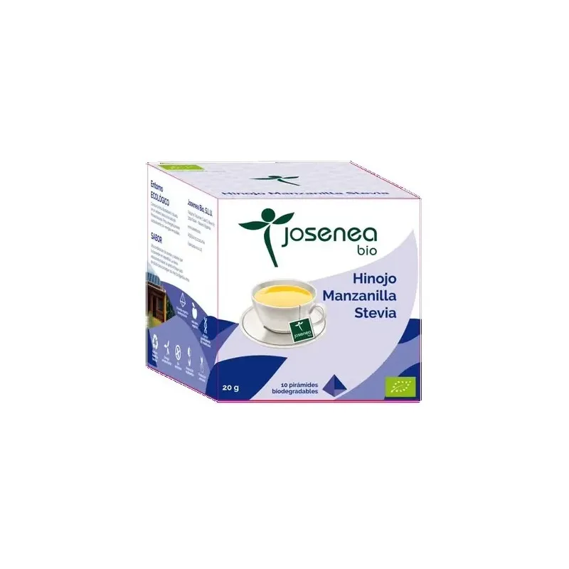Josenea hinojo manzanilla stevia bio 10 pirámides en sobre | Farmacia Barata Josenea hinojo manzanilla stevia bio 10 pirámides en sobre | Farmacia Barata
