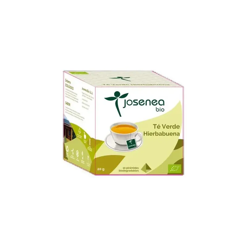Josenea té verde hierbabuena bio 10 pirámides en sobre | Farmacia Barata Josenea té verde hierbabuena bio 10 pirámides en sobre | Farmacia Barata