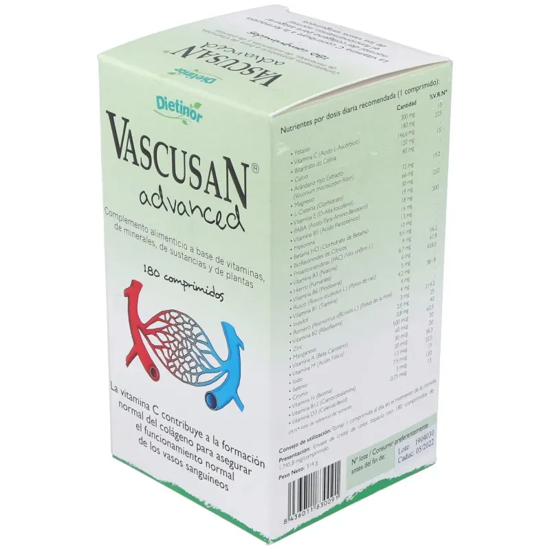 Dietinor vascusan advanced 180 tabletas | Farmacia Barata