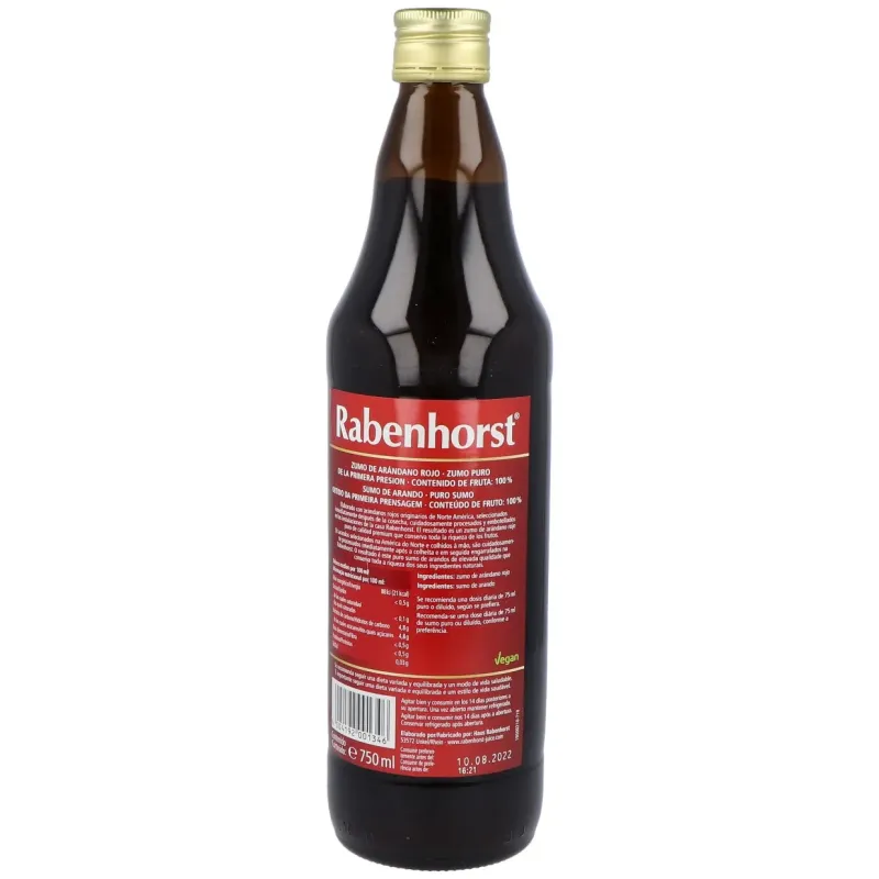 Rabenhorst zumo de arandano rojo americano 750ml | Farmacia Barata