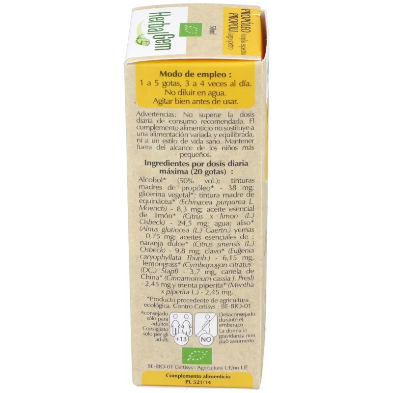 Herbalgem propóleo bio amplio espectro gotas 50ml | Farmacia Barata
