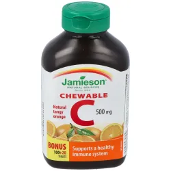 Jamieson vitamina c 500mg naranja masticable 100 + 20comp