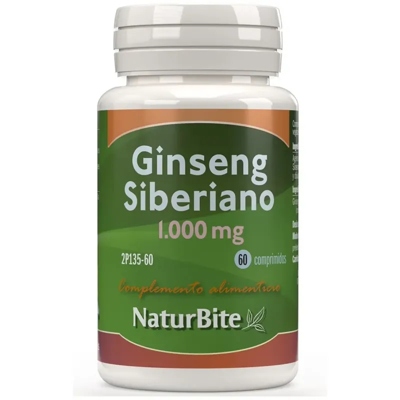 Naturbite ginseng siberiano 1.000mg 60tab | Farmacia Barata