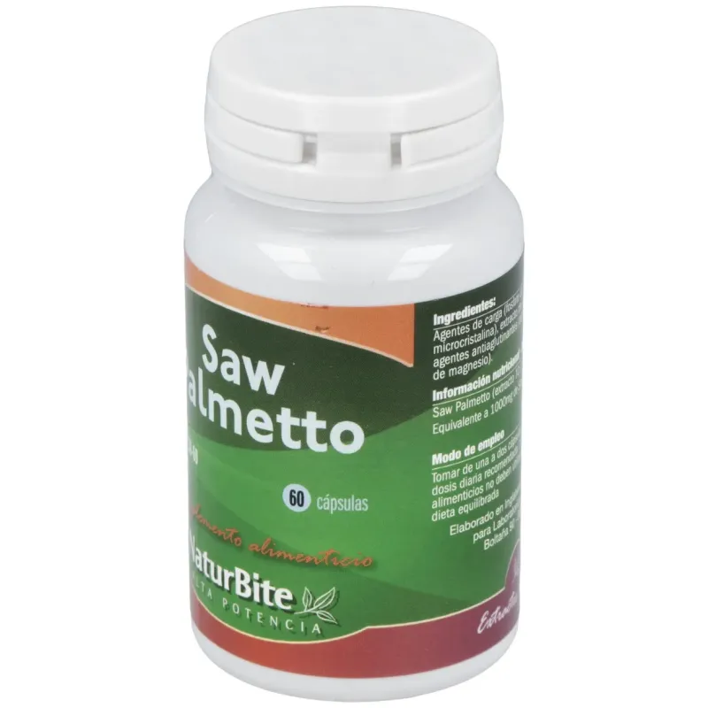 Naturbite saw palmetto 1000mg 60caps | Farmacia Barata