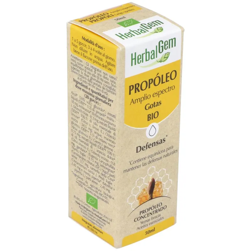 Herbalgem propóleo bio amplio espectro gotas 50ml | Farmacia Barata