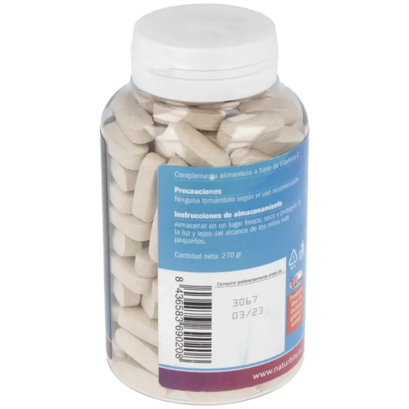 Naturbite vitamina c con rosa mosqueta 20mg 180caps | Farmacia Barata