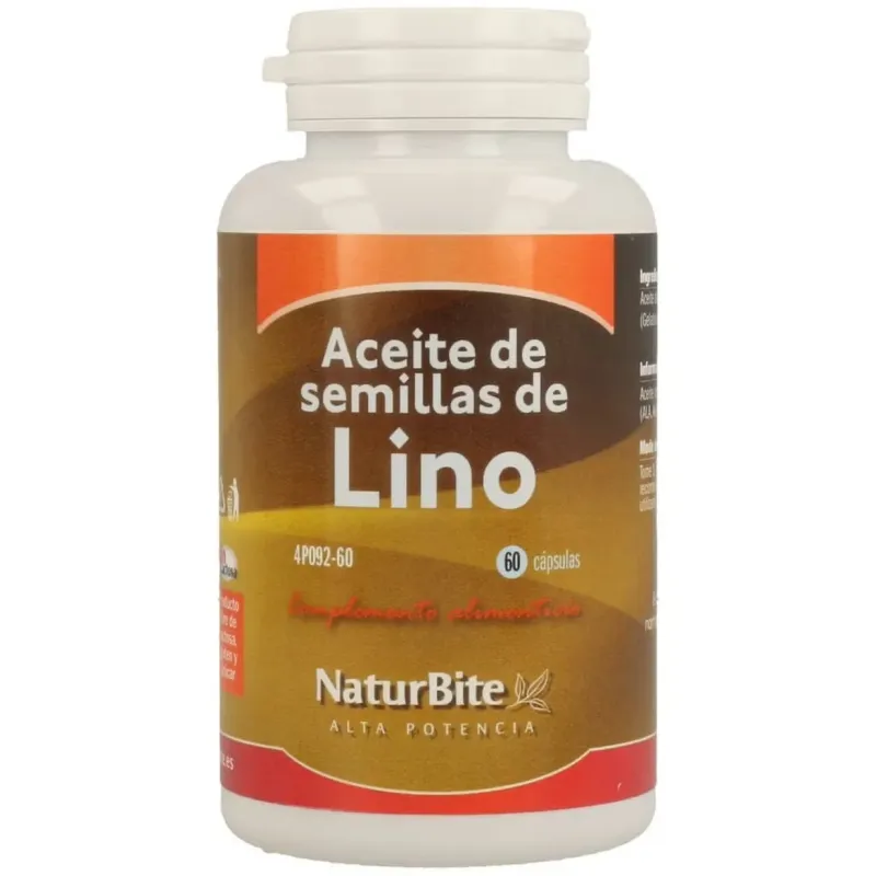 Naturbite aceite semillas lino 1000mg 60caps | Farmacia Barata