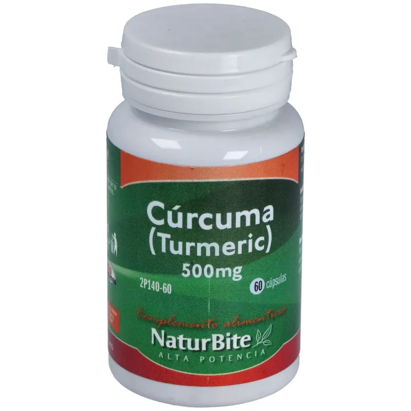Naturbite turmeric curcuma 500mg 60caps | Farmacia Barata