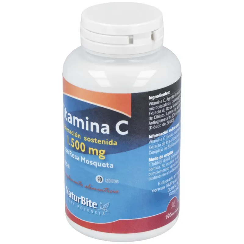 Vitamina c 1500mg. con rosa mosqueta lib.s 90comp. | Farmacia Barata