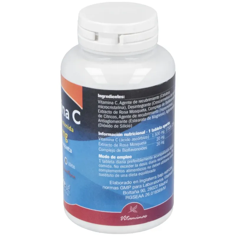 Vitamina c 1500mg. con rosa mosqueta lib.s 90comp. | Farmacia Barata