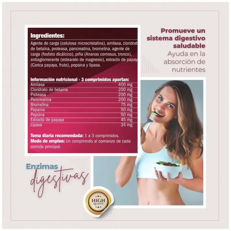 Naturbite enzimas digestivas 250comp | Farmacia Barata