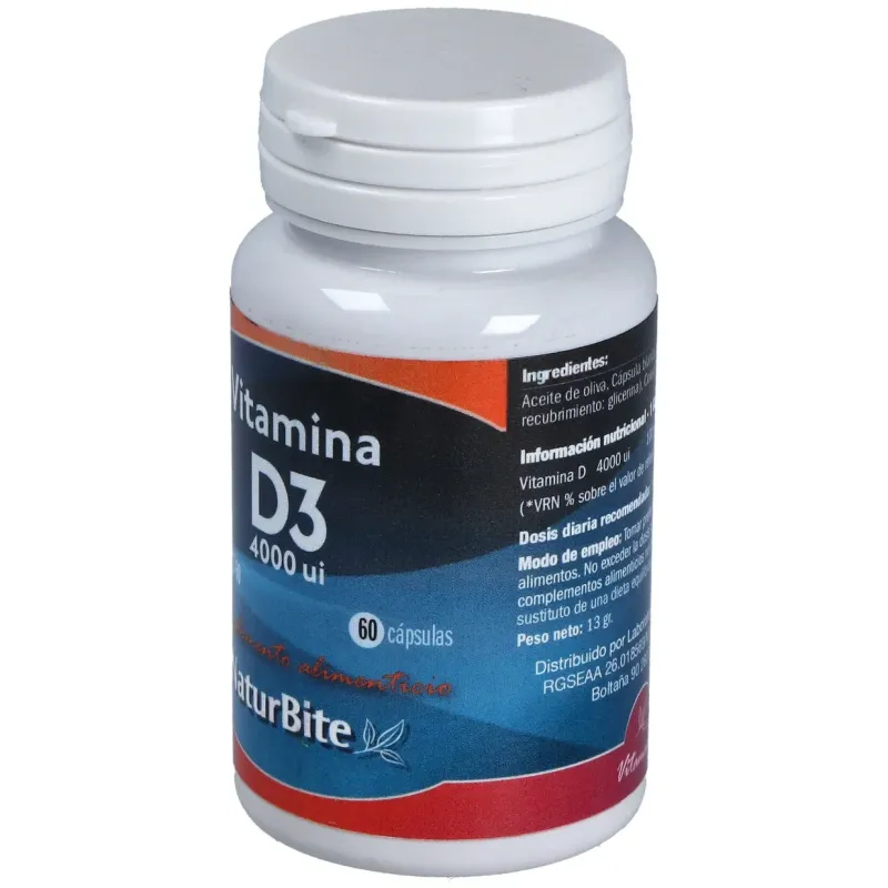 Naturbite vitamina d3 4000 ui 60caps | Farmacia Barata Naturbite vitamina d3 4000 ui 60caps | Farmacia Barata