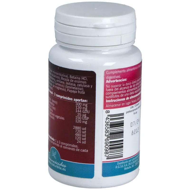 Naturbite enzimas digestivas 120comp | Farmacia Barata
