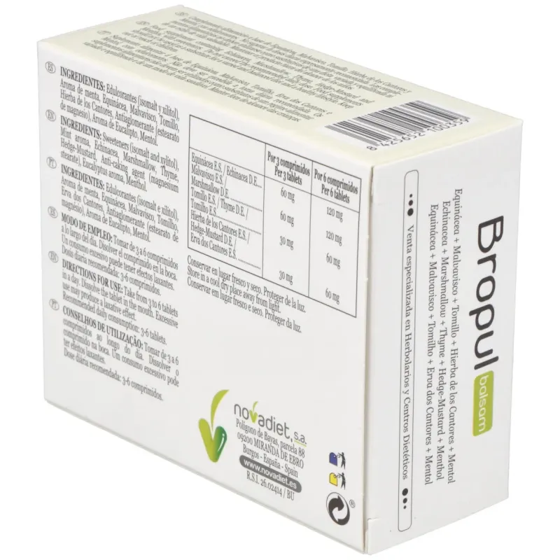 Novadiet bropul balsamicos 60 comprimidos masticables | Farmacia Barata Novadiet bropul balsamicos 60 comprimidos masticables | Farmacia Barata