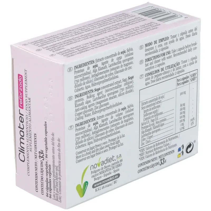 Novadiet climater reforzado 60 caps | Farmacia Barata