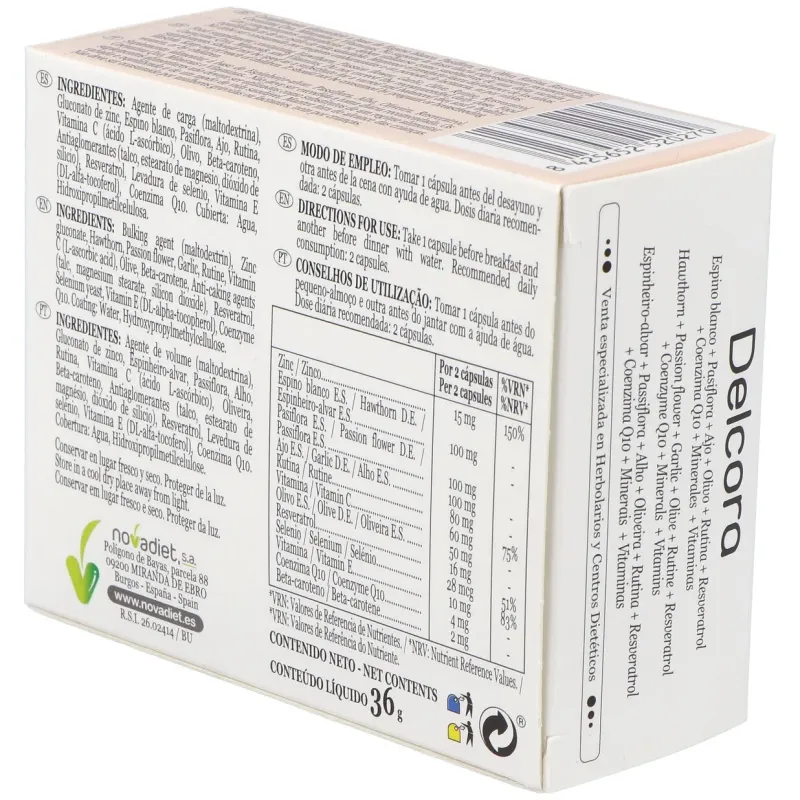 Novadiet delcora 60 cápsulas | Farmacia Barata