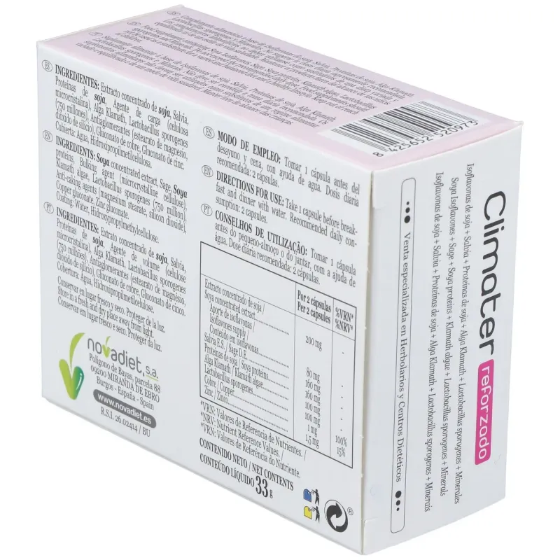 Novadiet climater reforzado 60 caps | Farmacia Barata