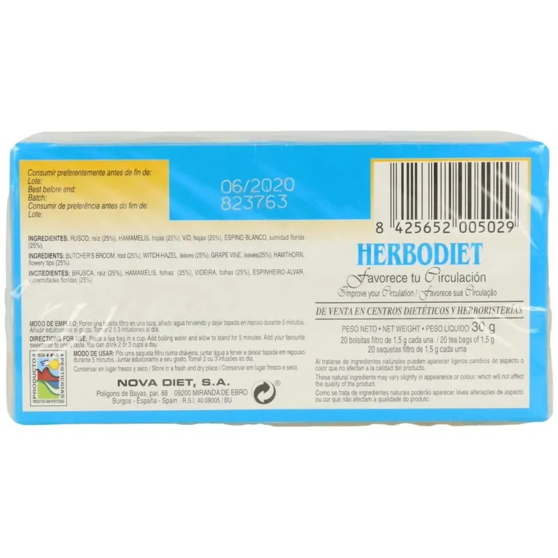 Herbodiet inf. favorece tu circulacion 20filtros | Farmacia Barata Herbodiet inf. favorece tu circulacion 20filtros | Farmacia Barata