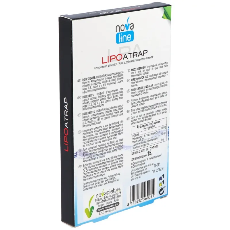 Novadiet lipoatrap 30 cápsulas | Farmacia Barata