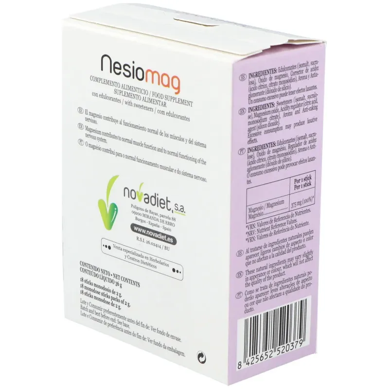 Novadiet nesiomag 18 sticks | Farmacia Barata