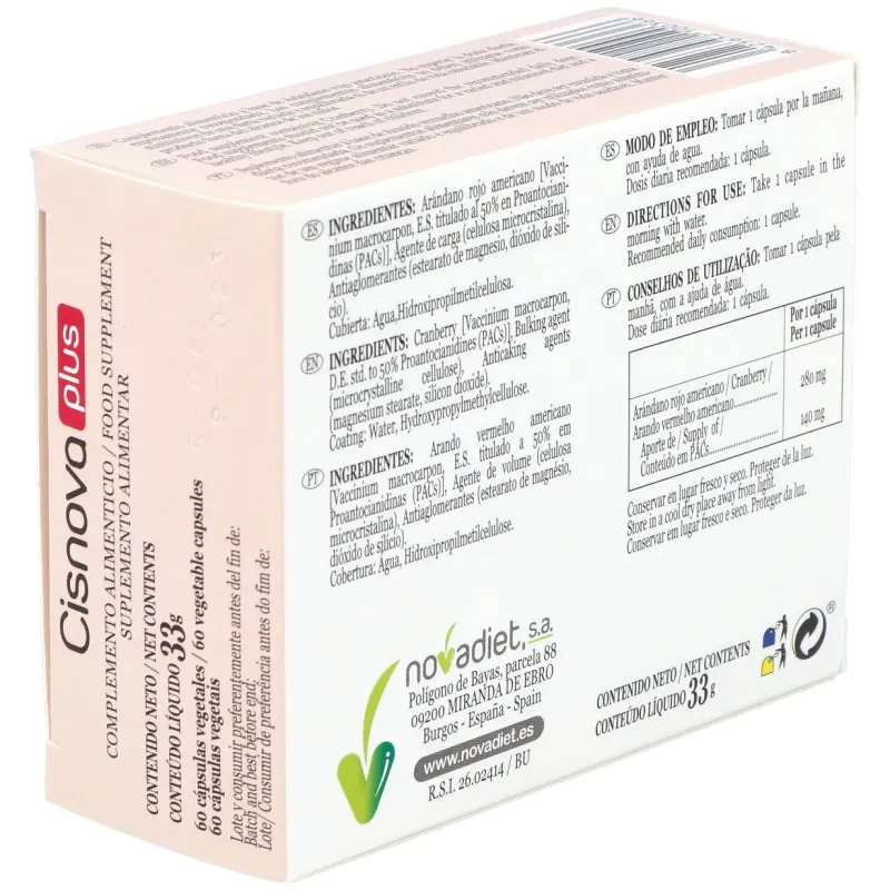 Novadiet cisnova plus 60 cápsulas | Farmacia Barata