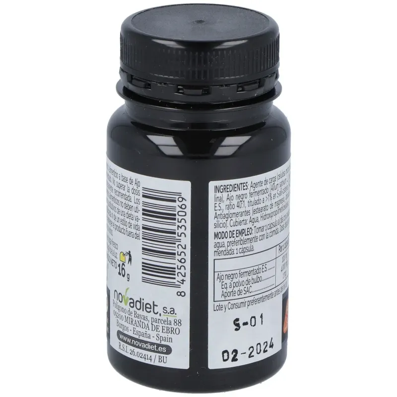 Novadiet ajo negro fermentado 30 cápsulas vegetales | Farmacia Barata