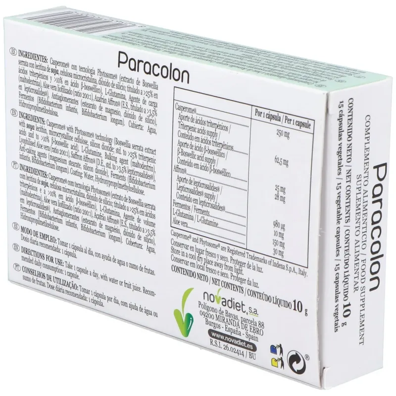 Novadiet paracolon cápsulas 15 cápsulas | Farmacia Barata