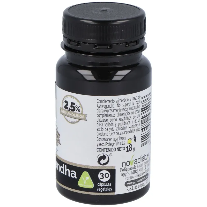 Novadiet ashwagandha 30 cápsulas vegetales | Farmacia Barata