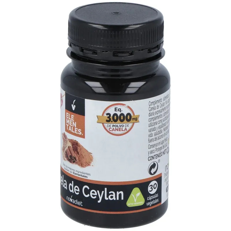 Novadiet canela de ceylan 30 cápsulas vegetales | Farmacia Barata