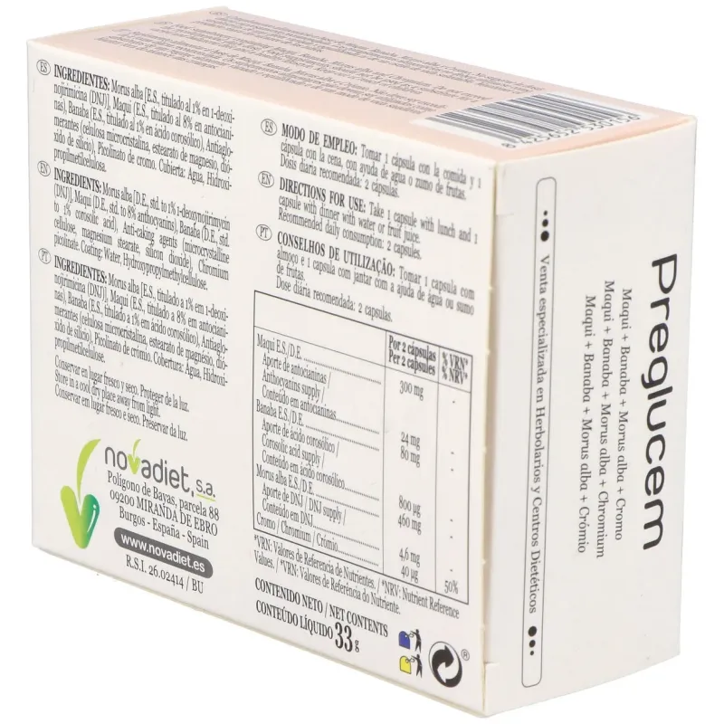 Novadiet preglucem 60 cápsulas | Farmacia Barata