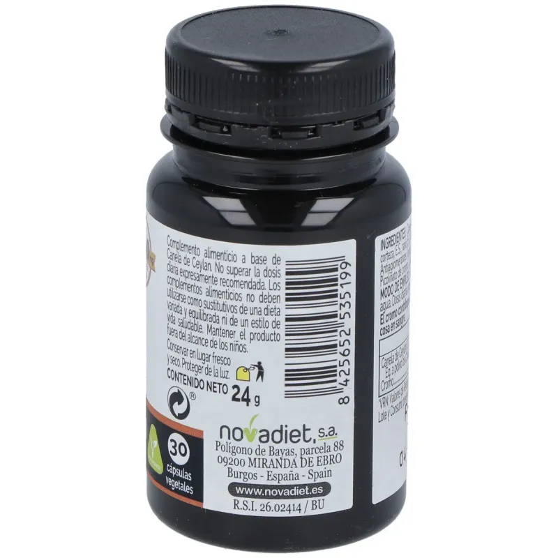 Novadiet canela de ceylan 30 cápsulas vegetales | Farmacia Barata