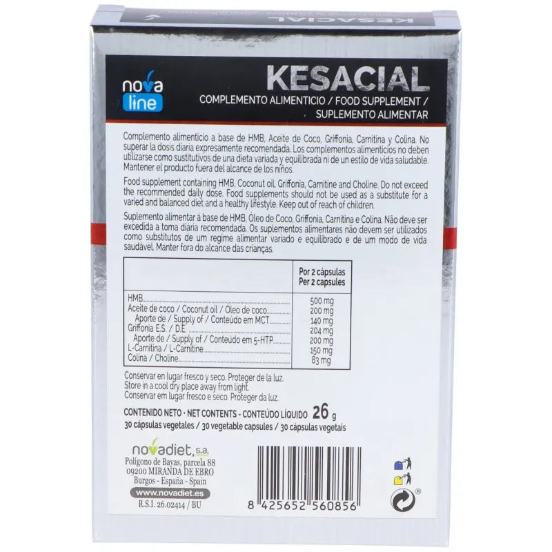 Kesacial - novadiet - 30 cápsulas | Farmacia Barata Kesacial - novadiet - 30 cápsulas | Farmacia Barata