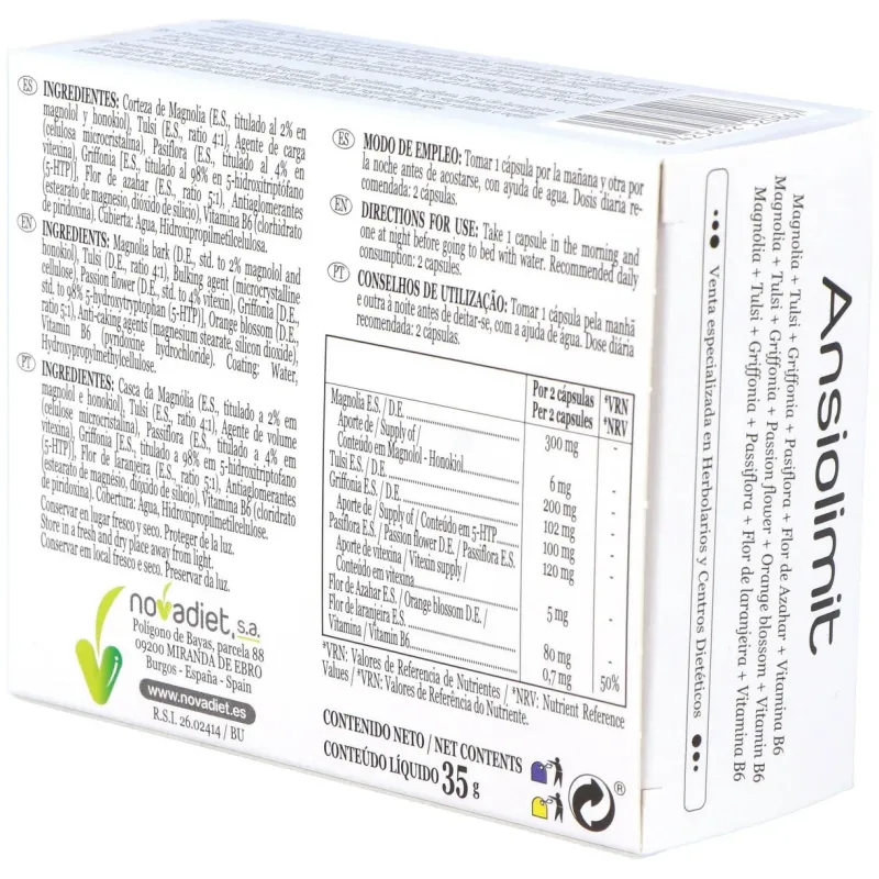 Novadiet ansiolimit 60caps | Farmacia Barata