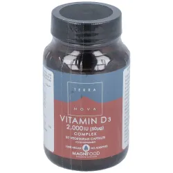 Terranova Vitamina D3 2000 ui, 50 cápsulas vegetales