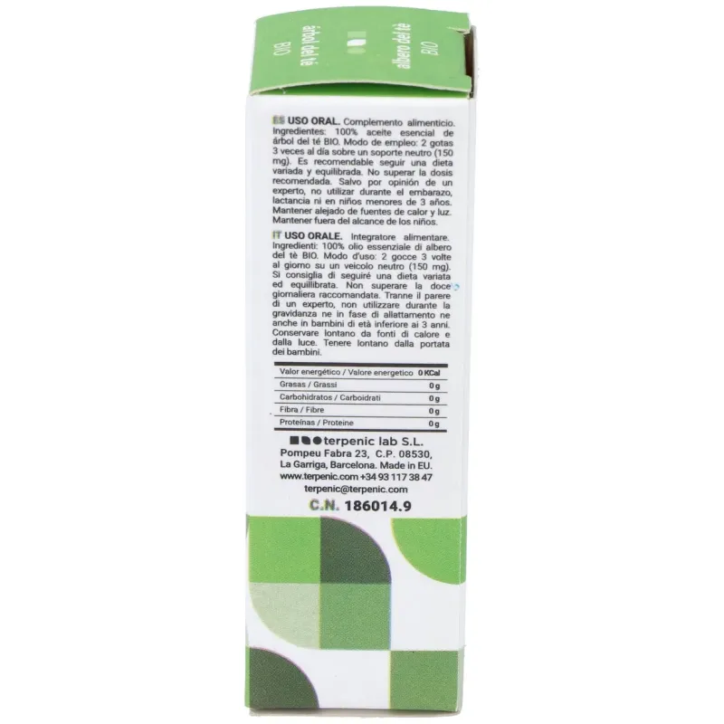 Arbol del te aceite esencial alimentario 10ml. bio | Farmacia Barata