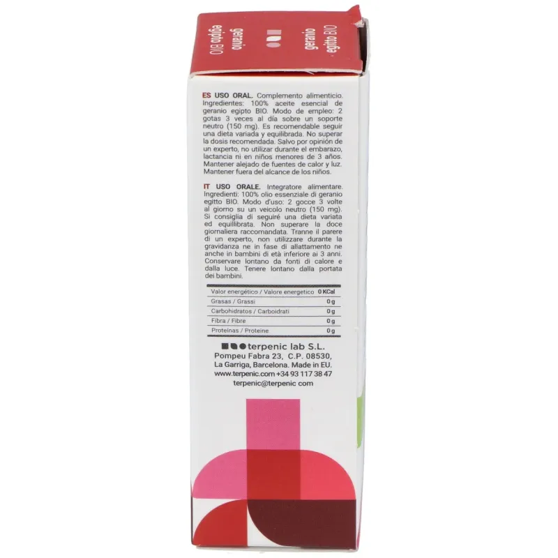 Geranio aceite esencial alimentario bio 10ml. | Farmacia Barata