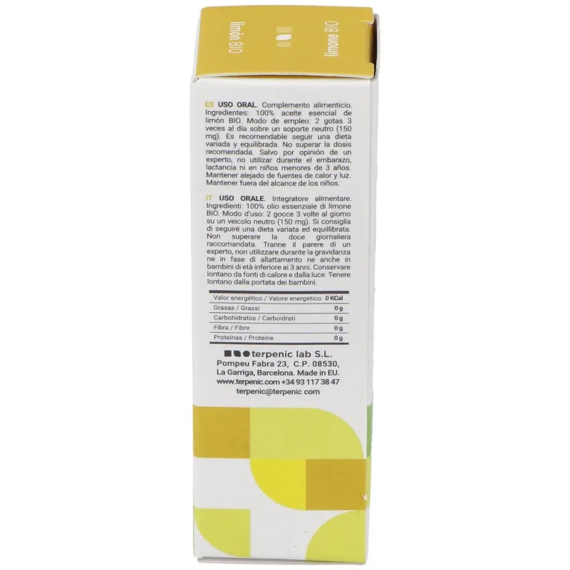 Limon aceite esencial alimentario bio 10ml. | Farmacia Barata
